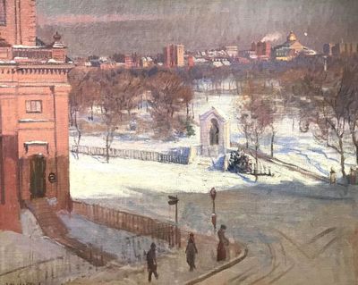 Arthur Merton Hazard painting of winter scene