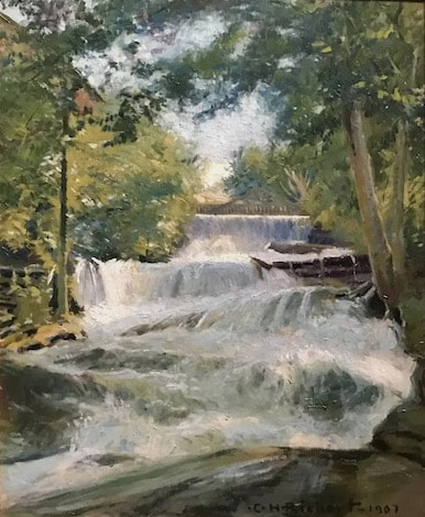NHAC painting: Charles Henry Richert (1880-1974), The Waterfall, 1907,  $4,600