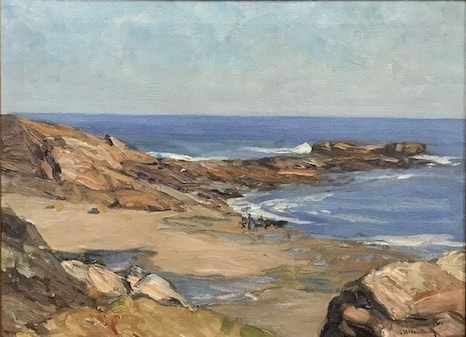 NHAC painting: Charles Herbert Woodbury (1864-1940), Near Perkins Cove Off Ogunquit, Maine, 1911, $12,800