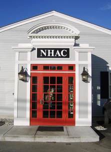 Red front door of New Hampshire Antique Co-op