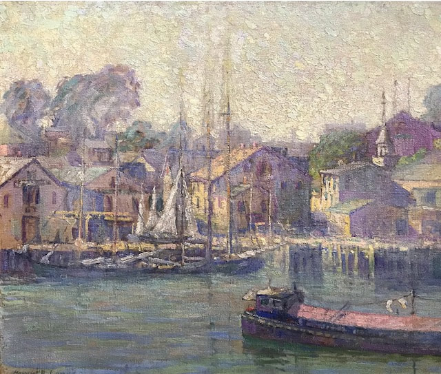 NHAC painting: Harriet Randall Lumis (1870-1953), Harbor Scene, $7,800