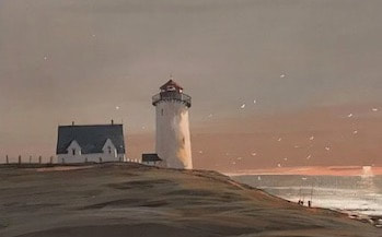 NHAC painting: John Terelak (b. 1942), New England Lighthouse, 1974, $1,895