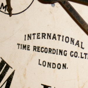 International Time Recording Clock detail of dial