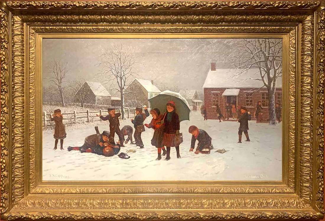 Samuel S. Carr (1837-1908), School’s Out - snowball fight among school children