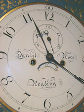 Detail of antique grandfather clock face