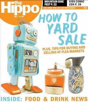The Hippo Press cover - yard sale feature with retro finds