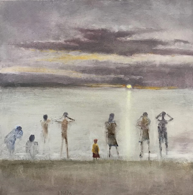 NHAC painting: Stephen Motyka (b. 1964), Watching The Sunset at Martha’s Vineyard, $7,800