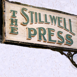 American folk art painted sign for Stillwell Press