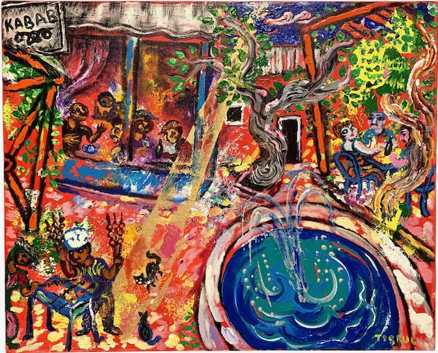 NHAC painting: Togrul Farman oglu Narimanbekov (1930-2013), Abstract Cityscape, Kabab, $7,900