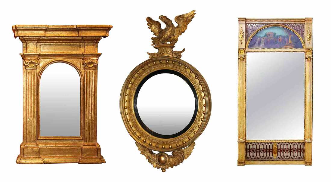 A trio of mirrors at New Hampshire Antique Co-op