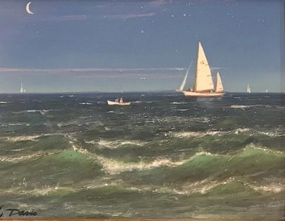 NHAC painting: William R. Davis (b. 1952), Coming Ashore, $3,600